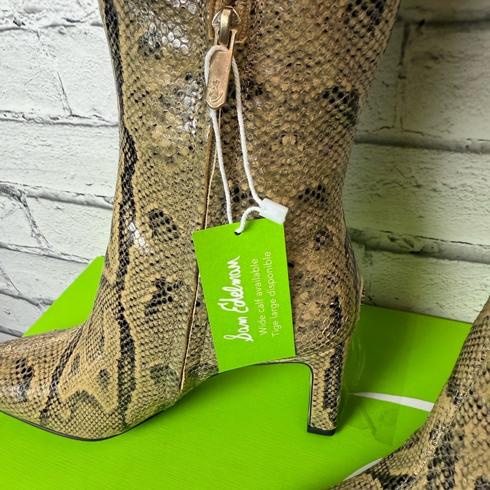Sam Edelman Sylvia 2 Snakeskin Python Print Tall Knee High Boots Size 6 NEW - Picture 5 of 13